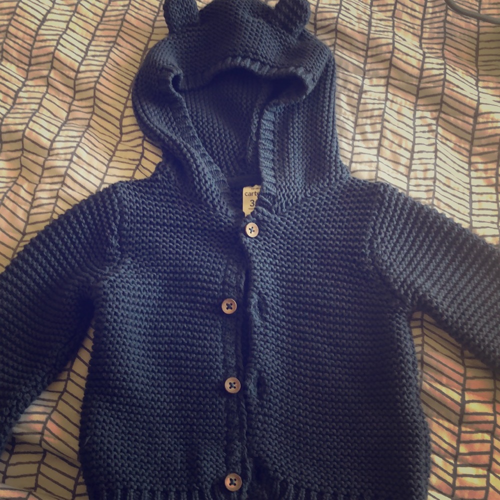 Grayish Blue Bear Hoodie!!